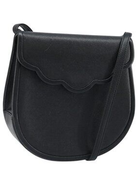 SAINT LAURENT Shoulder Bag Leather Black Gold